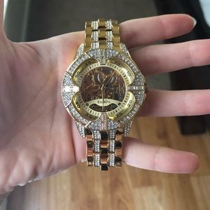 ELGIN Men’s 14k Gold Plated Crystal Watch (NEW)